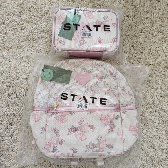 🎀LOVESHACKFANCY🎀 STATE Backpack and Lunch box Set Rosa Beaux - Picture 4 of 4